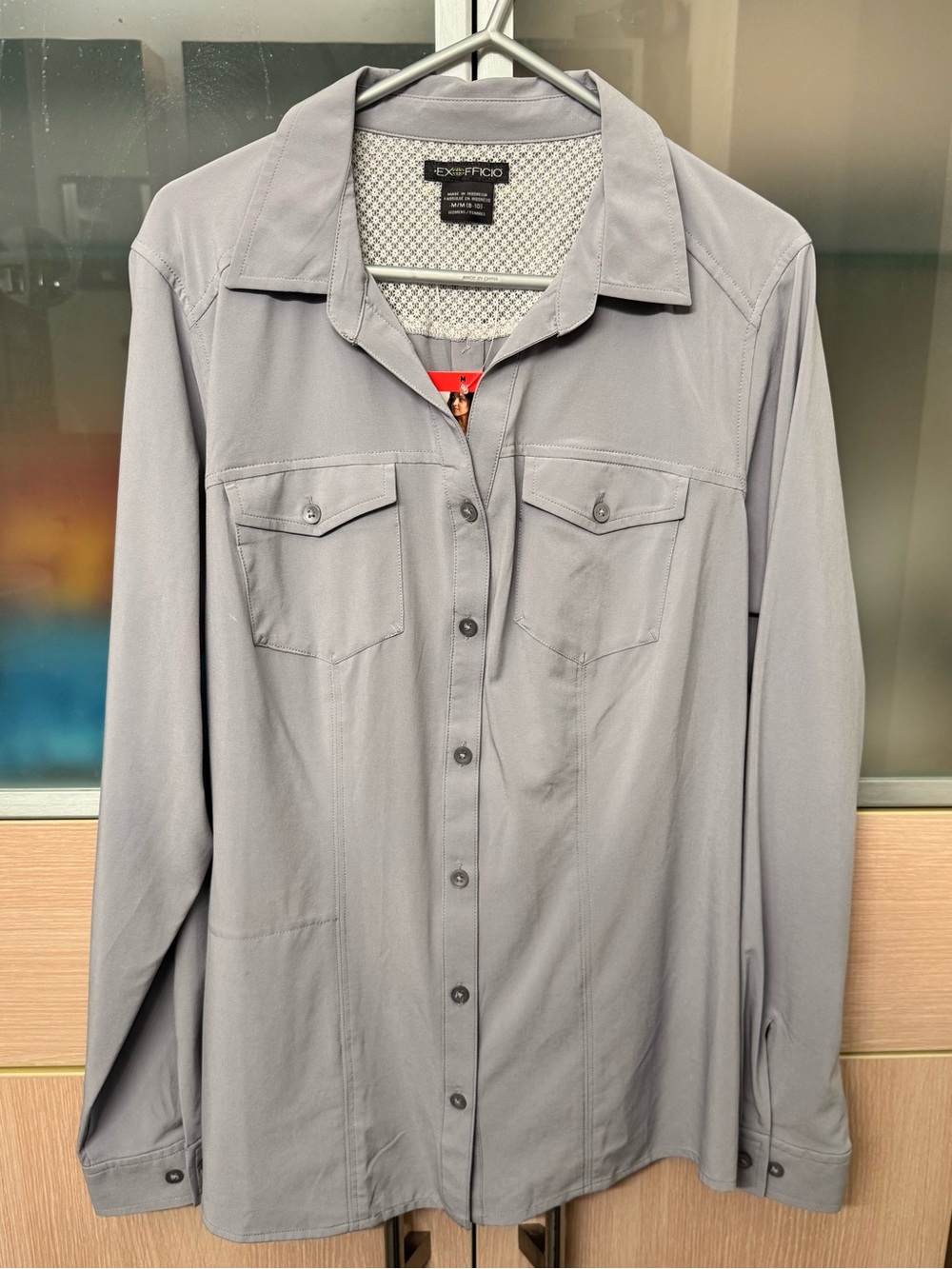 ExOfficio Long-Sleeve Button-Up Shirt — Light Gray